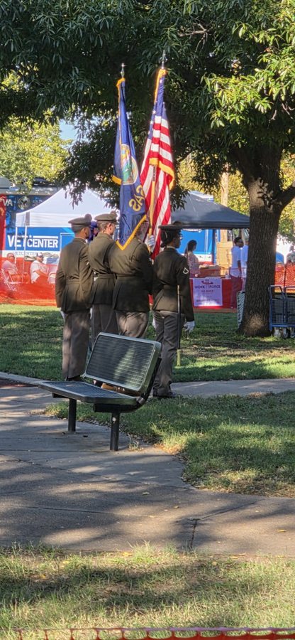The color guard at Hyde Park at the October 9, 2026 Wichita Stand Down.